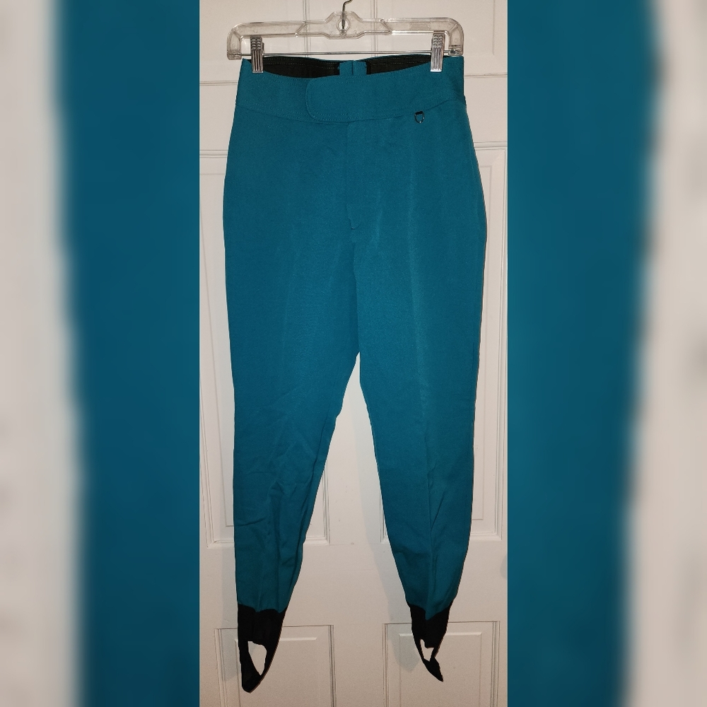 VTG Schoeller Stretch Stirrup Turquoise Ski Pants 10